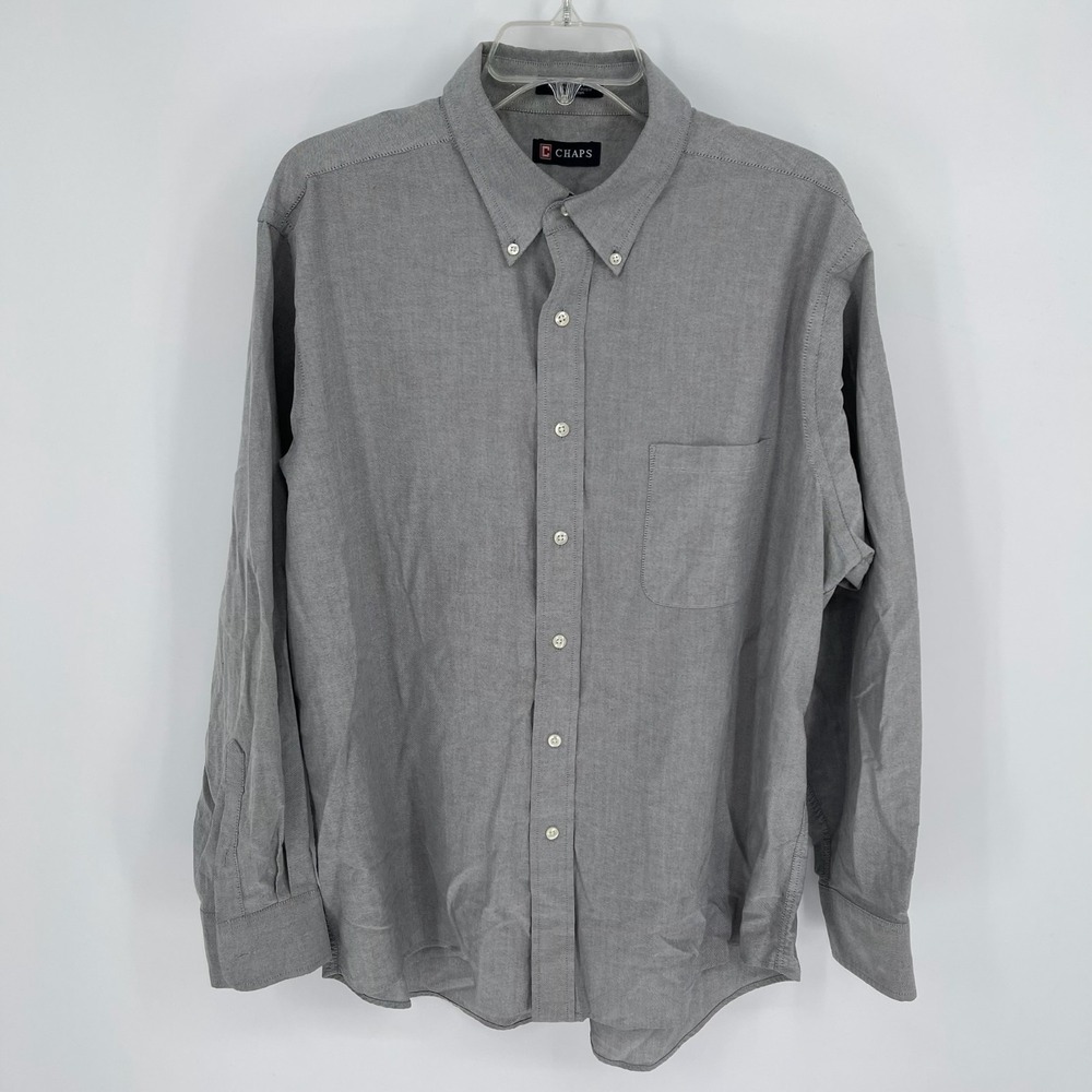Chaps Men's Wrinkle Free Dress Shirt Button Front Size Large 17-17.5 34/35